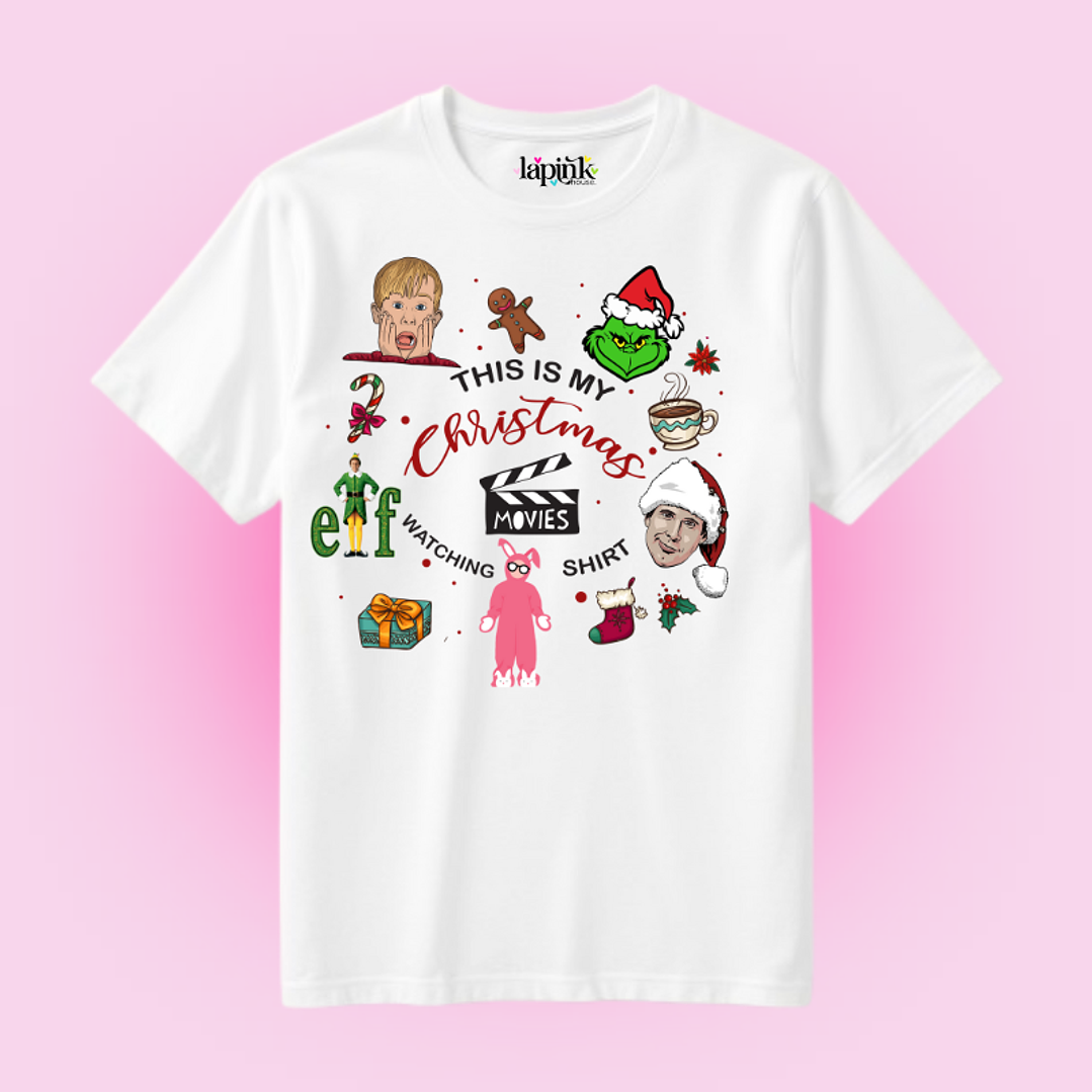 POLERA NAVIDAD THIS IS MY CHRISTMAS MOVIE WATCHING SHIRT 1