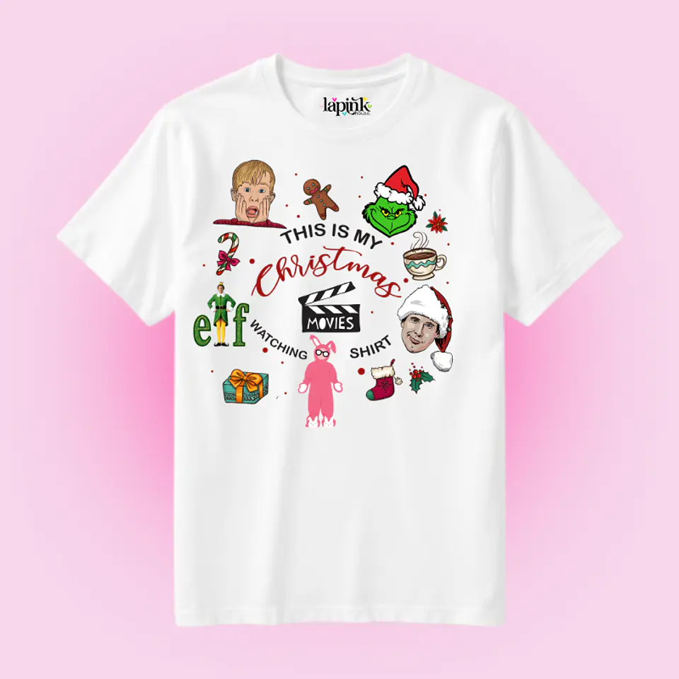 POLERA NAVIDAD THIS IS MY CHRISTMAS MOVIE WATCHING SHIRT 1