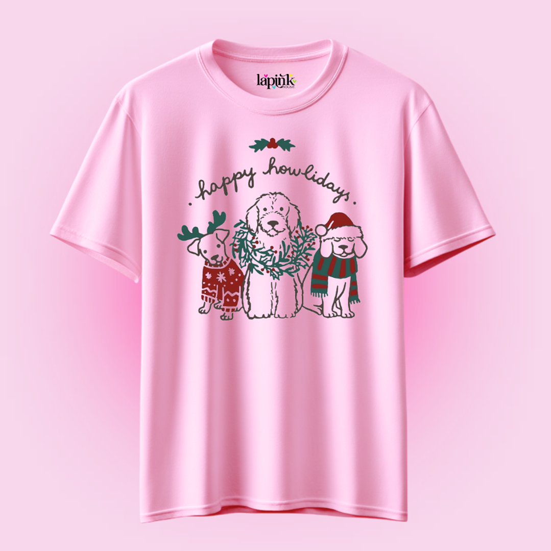 POLERA NAVIDAD HAPPY HOWLIDAYS DOG LOVER 2