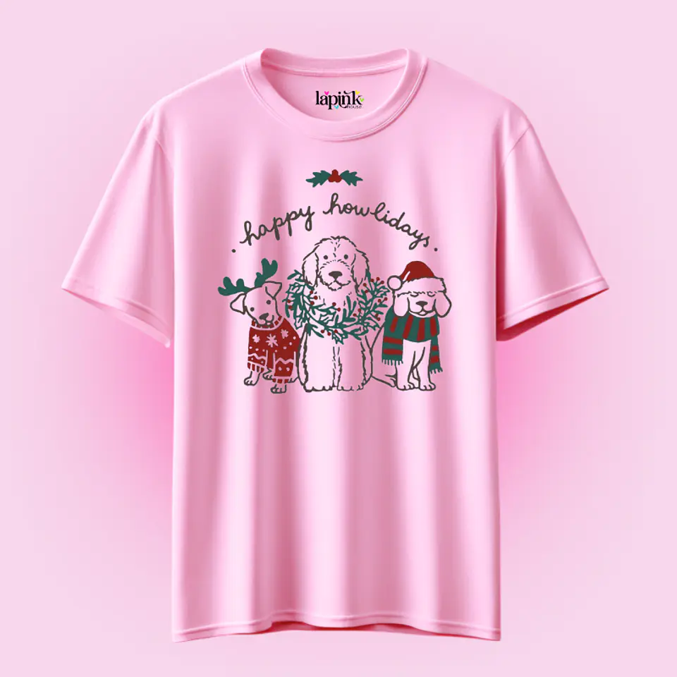 POLERA NAVIDAD HAPPY HOWLIDAYS DOG LOVER 2