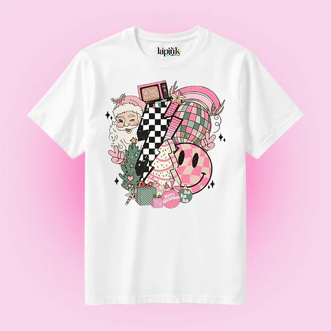 POLERA NAVIDAD RETRO PINK 