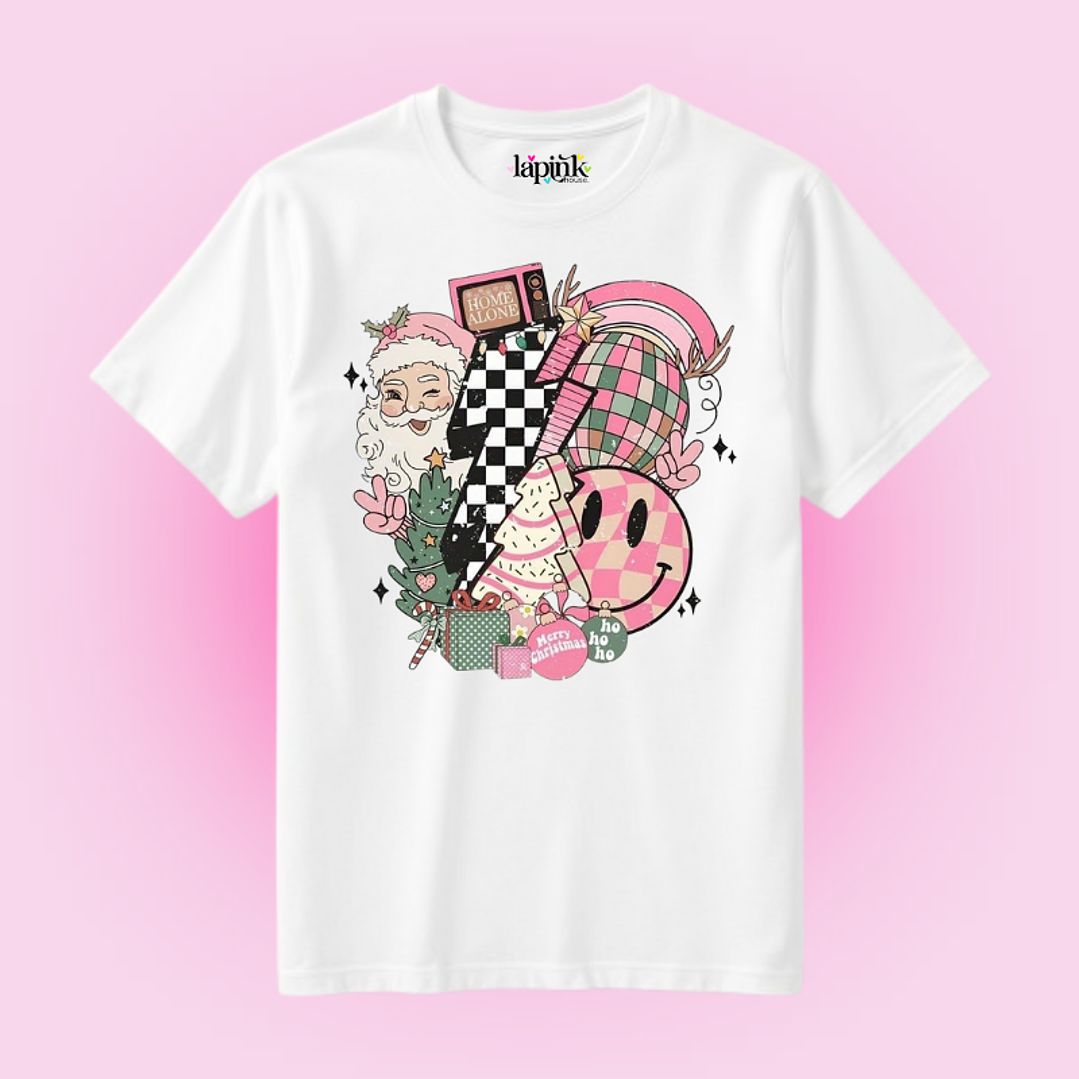 POLERA NAVIDAD RETRO PINK  1