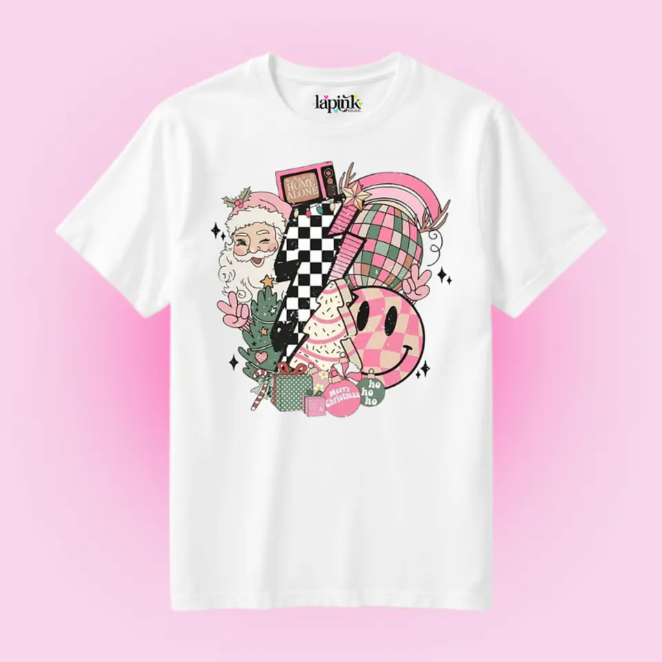 POLERA NAVIDAD RETRO PINK  1