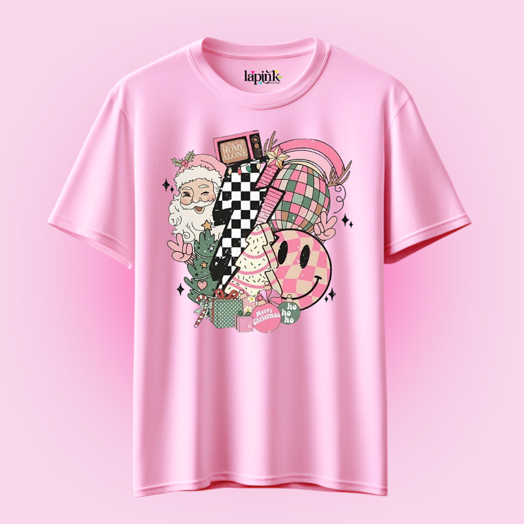 POLERA NAVIDAD RETRO PINK  2