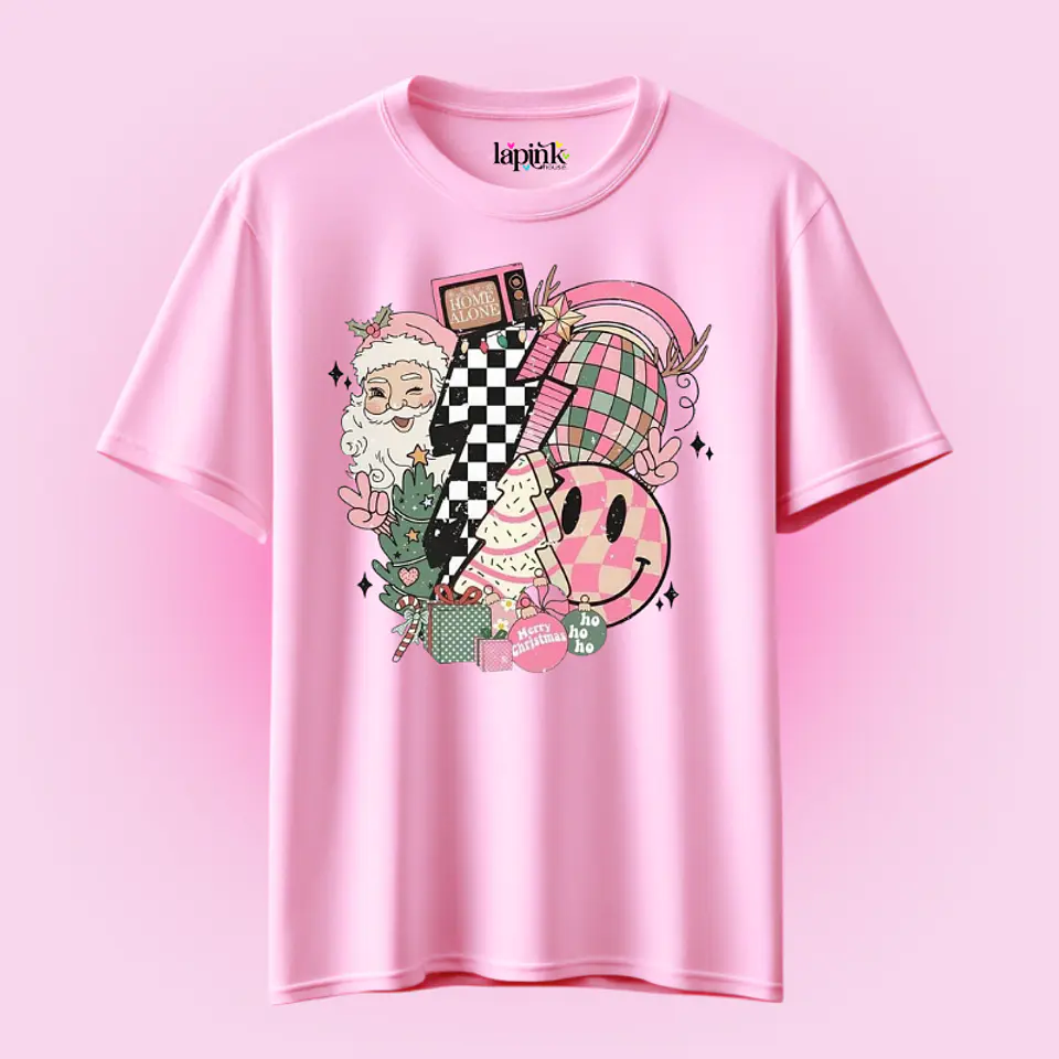 POLERA NAVIDAD RETRO PINK  2