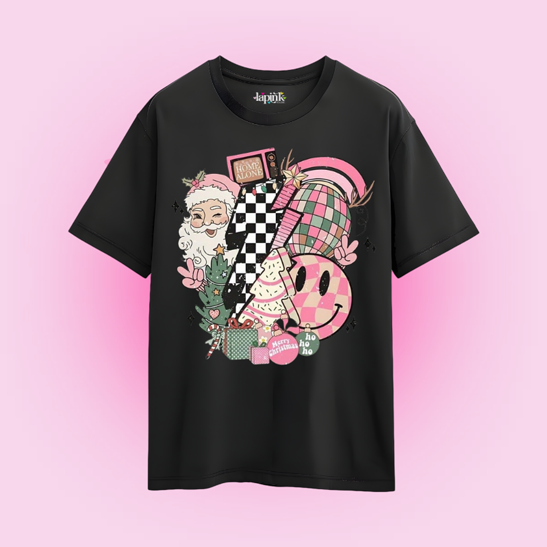 POLERA NAVIDAD RETRO PINK  3