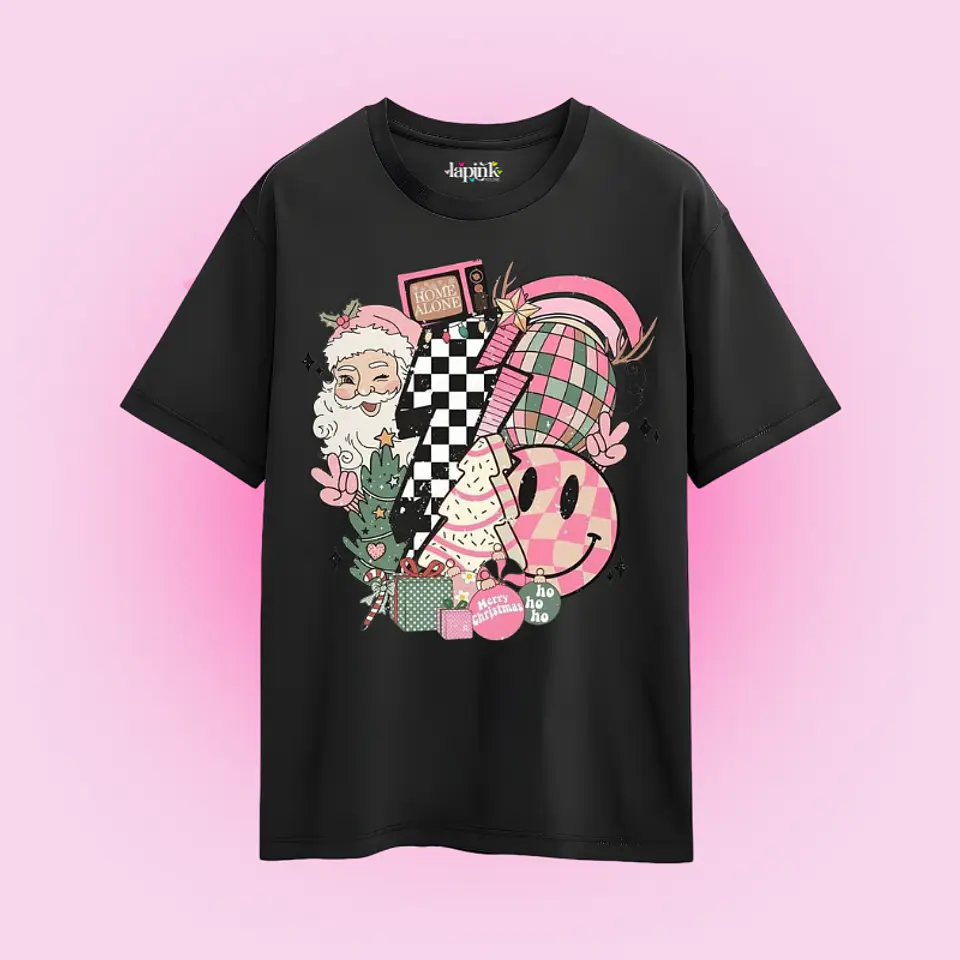 POLERA NAVIDAD RETRO PINK  3