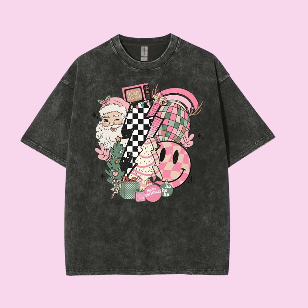 POLERA NAVIDAD RETRO PINK  4