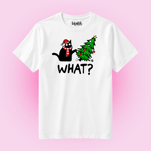POLERA NAVIDAD GATO CAT WHAT