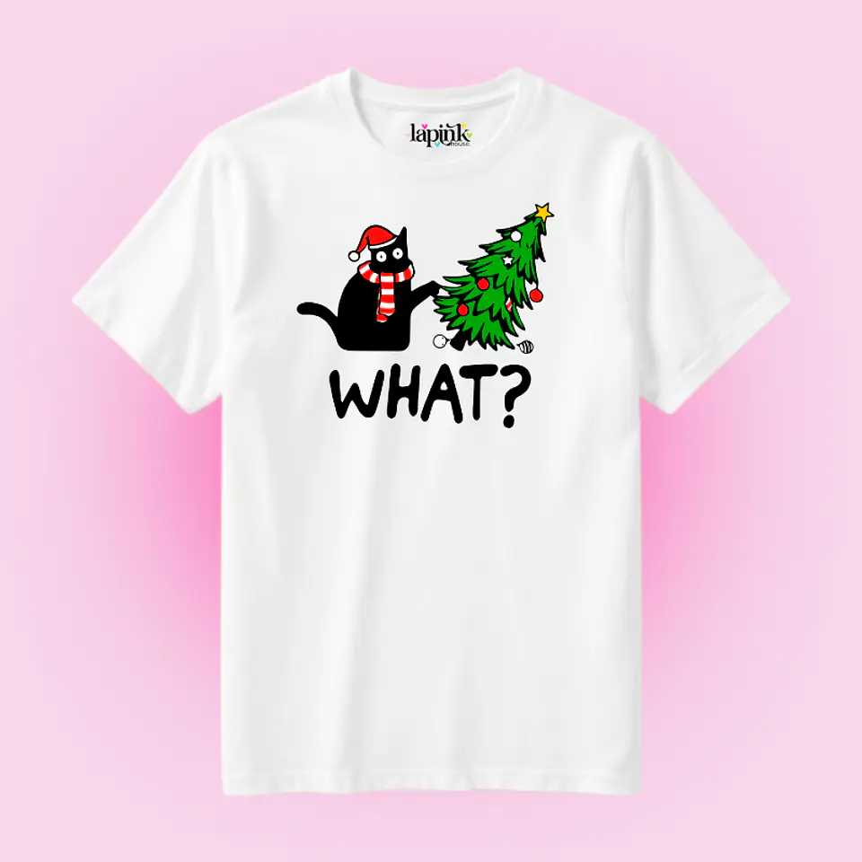 POLERA NAVIDAD GATO CAT WHAT 1