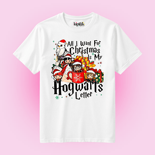 POLERA NAVIDAD HARRY POTTER HOGWARTS LETTER