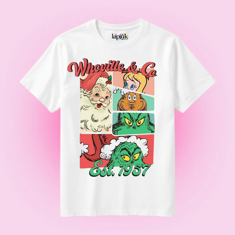 POLERA NAVIDAD GRINCH SANTA WHOVILLE RETRO 1
