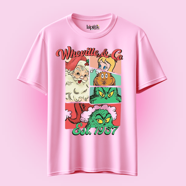 POLERA NAVIDAD GRINCH SANTA WHOVILLE RETRO 3