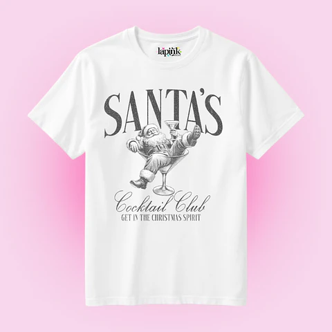 POLERA NAVIDAD SANTA'S COCKTAIL CLUB