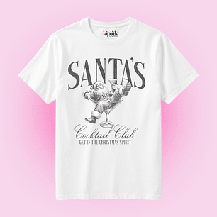 POLERA NAVIDAD SANTA'S COCKTAIL CLUB