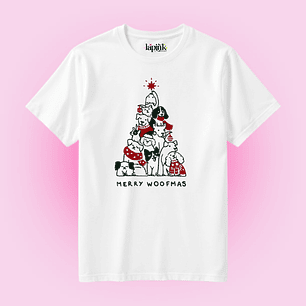 POLERA NAVIDAD MERRY WOOFMAS PERRITOS DOG LOVER