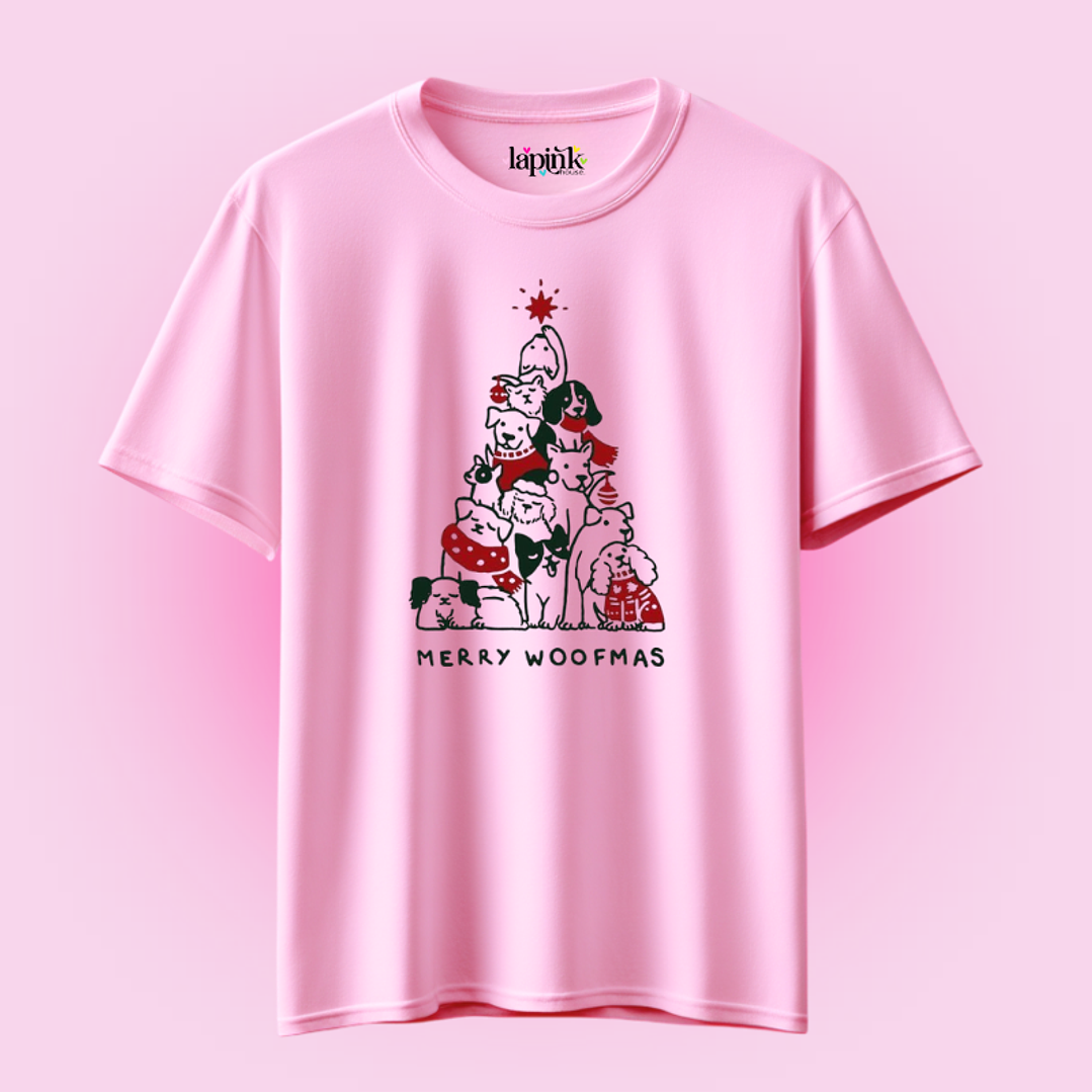 POLERA NAVIDAD MERRY WOOFMAS PERRITOS DOG LOVER 2
