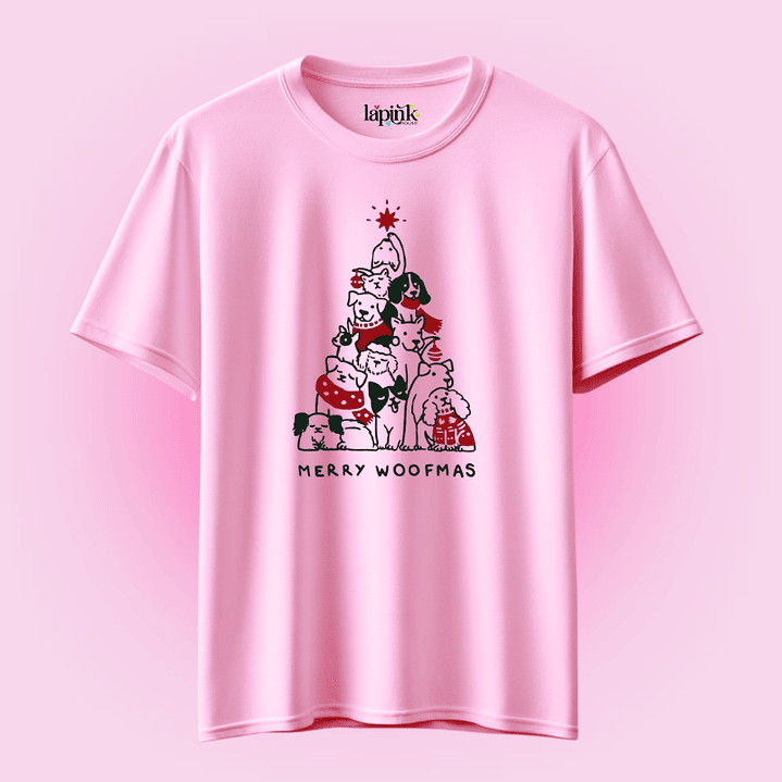 POLERA NAVIDAD MERRY WOOFMAS PERRITOS DOG LOVER 2