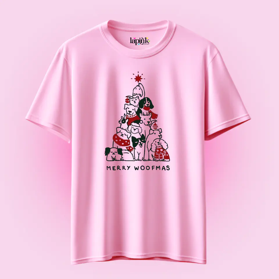 POLERA NAVIDAD MERRY WOOFMAS PERRITOS DOG LOVER 2