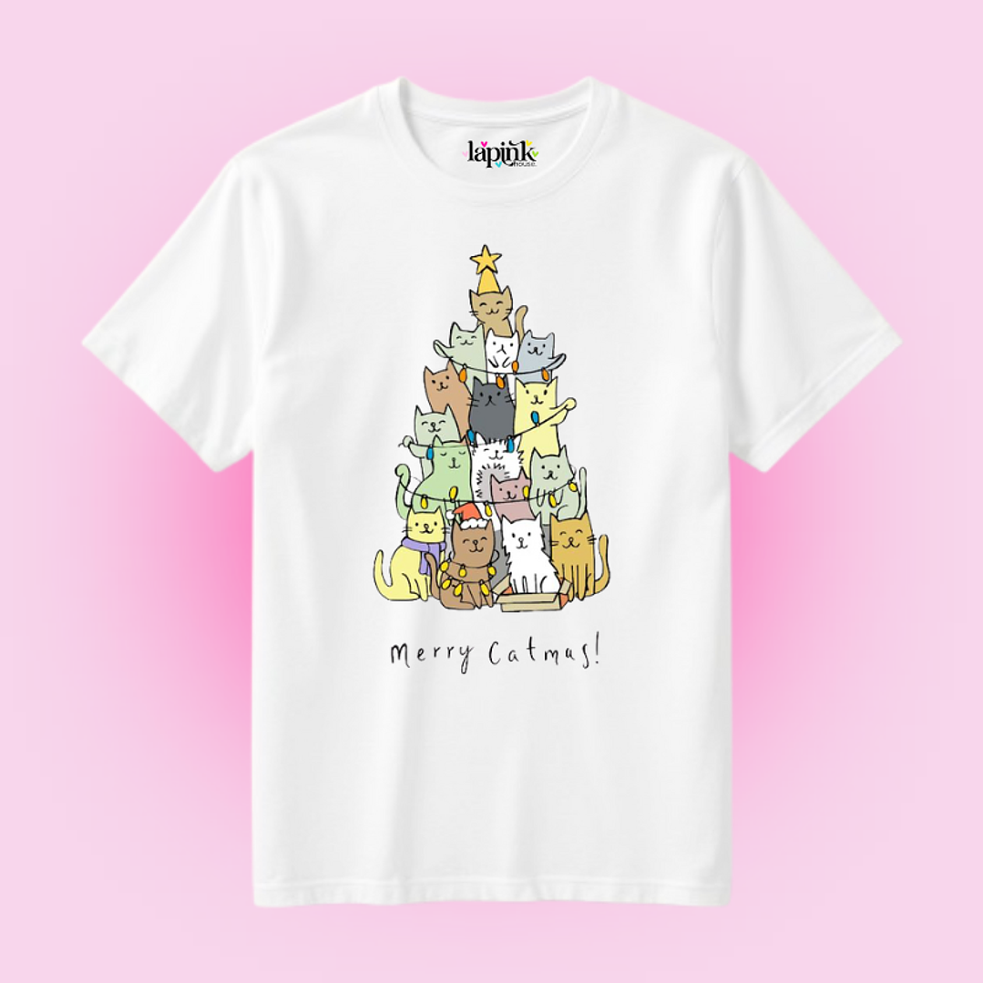 POLERA NAVIDAD MERRY CATMAS CAT GATOS  1