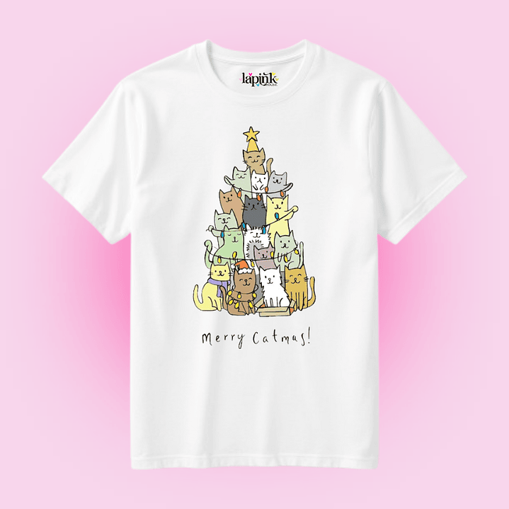 POLERA NAVIDAD MERRY CATMAS CAT GATOS  1