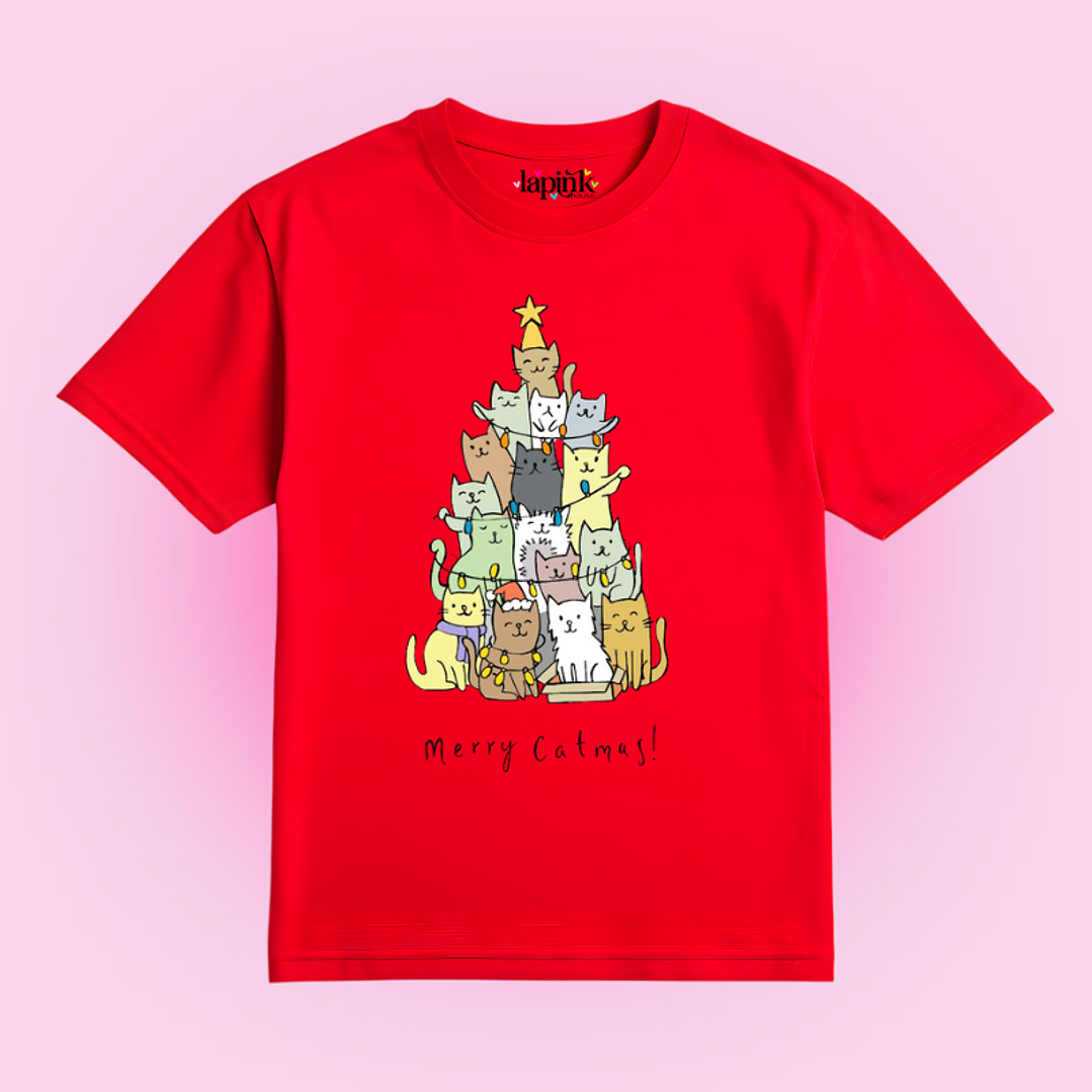 POLERA NAVIDAD MERRY CATMAS CAT GATOS  2