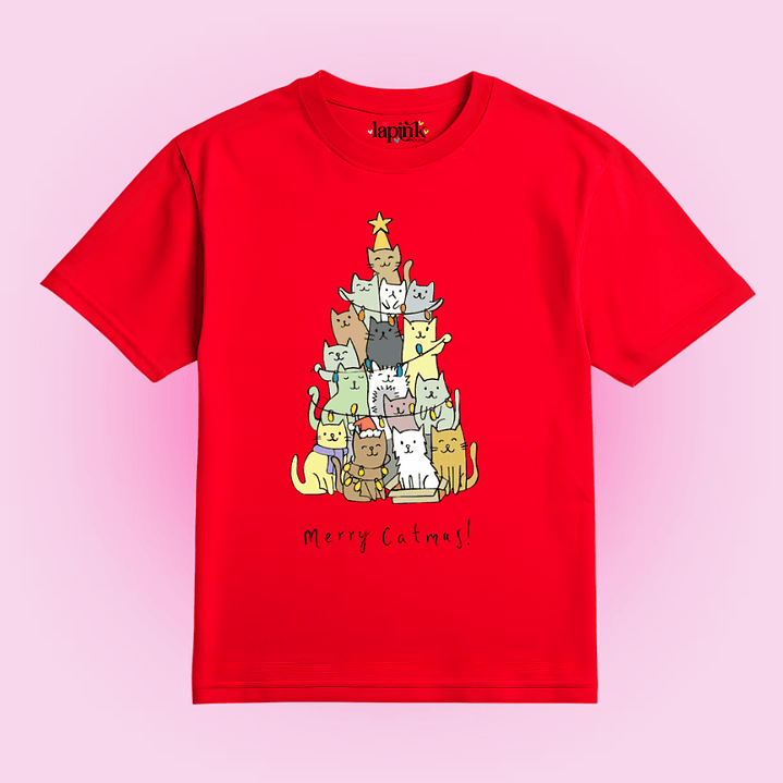 POLERA NAVIDAD MERRY CATMAS CAT GATOS  2