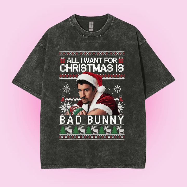 POLERA NAVIDAD ALL I WANT FOR CHRISTMAS IS BAD BUNNY 1