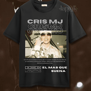 Polera CRIS MJ Concierto Chile 2026 | Diseño Exclusivo Estampado Urbano-