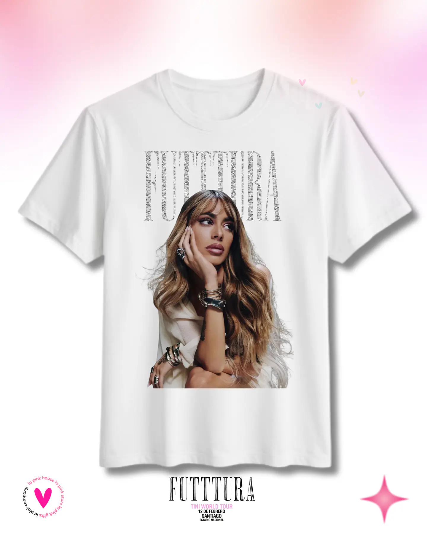 Camiseta TINI Futttura Tour Glitter– Edición Santiago 12 Febrero 2026 – Merch Exclusiva 4