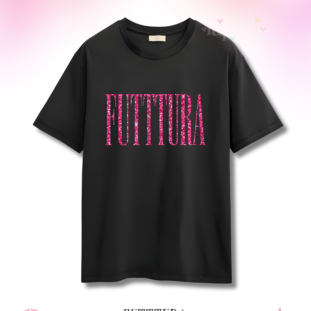 Camiseta TINI Futttura Tour Letras Glitter – Edición Santiago 12 Febrero 2026 – Merch Exclusiva 2
