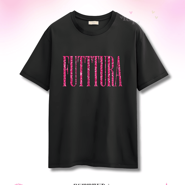 Camiseta TINI Futttura Tour Letras Glitter – Edición Santiago 12 Febrero 2026 – Merch Exclusiva 2