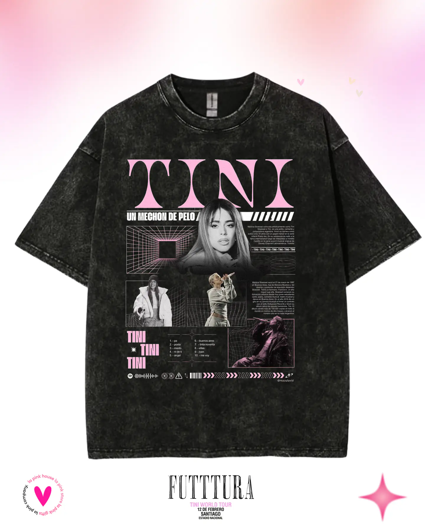 Camiseta TINI Futttura Tour – Edición Santiago 12 Febrero 2026 – Merch Exclusiva 2