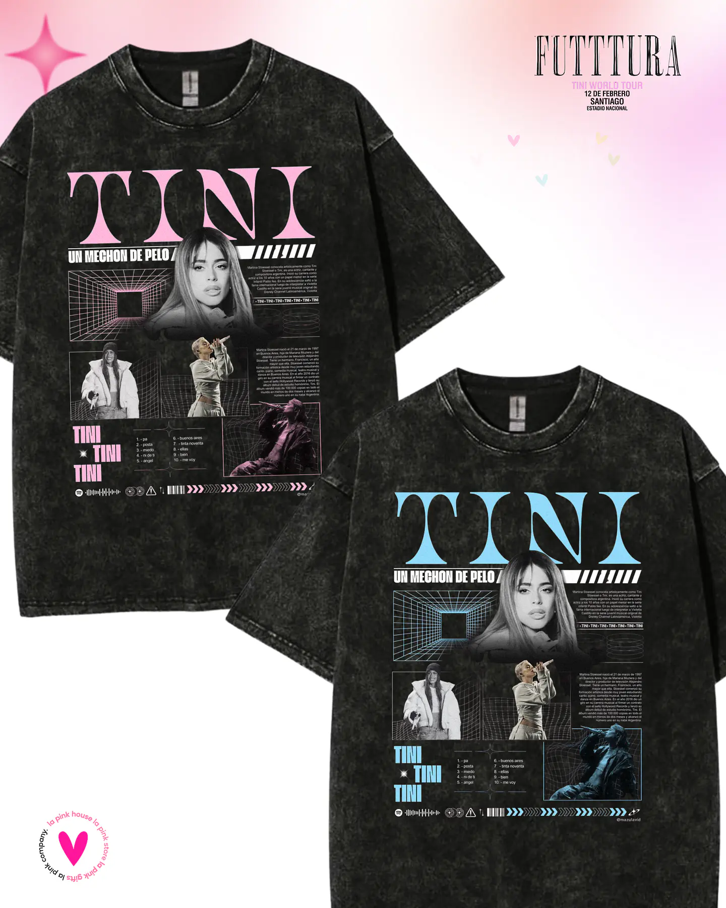 Camiseta TINI Futttura Tour – Edición Santiago 12 Febrero 2026 – Merch Exclusiva 1