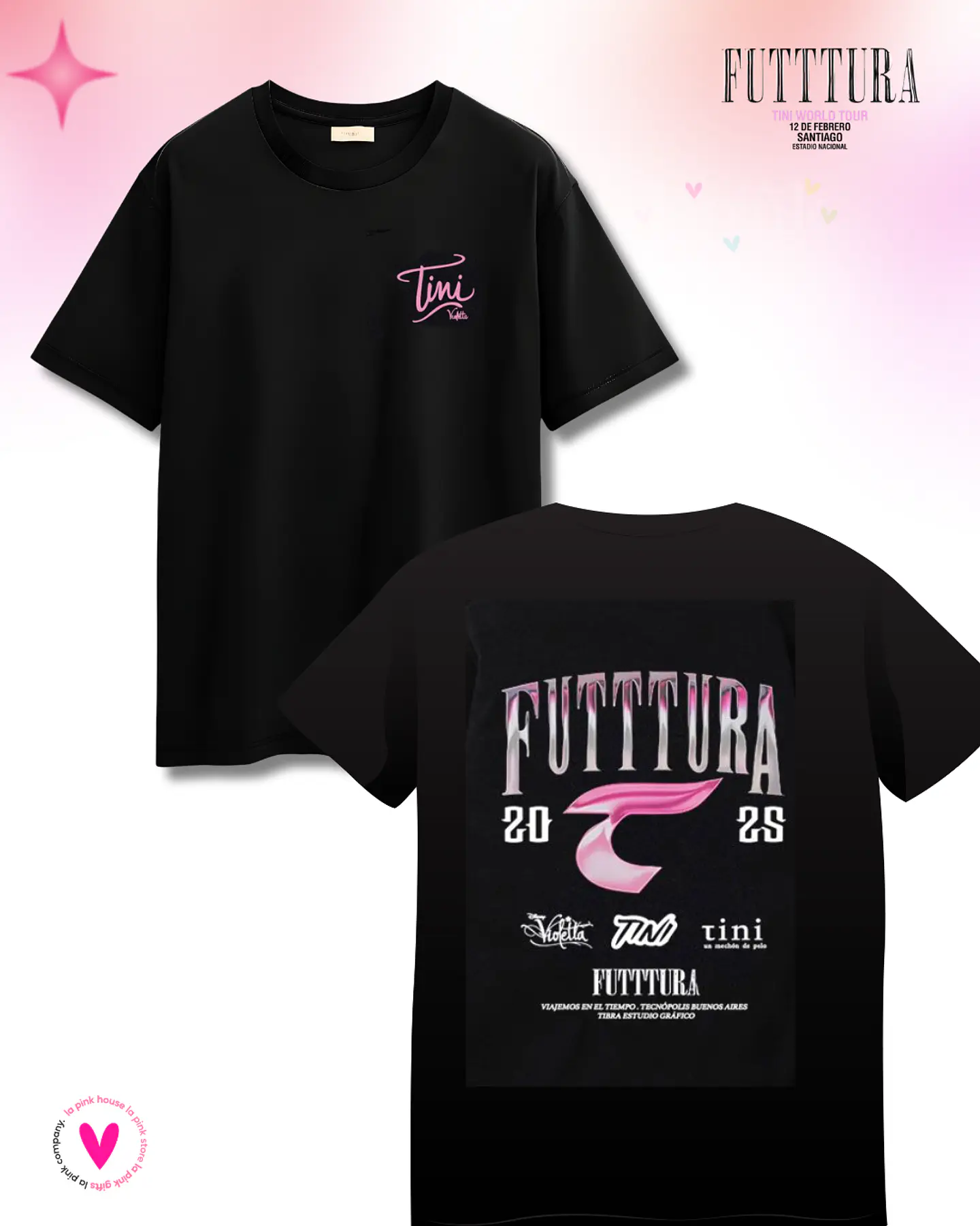 Camiseta TINI Futttura Tour – Edición Santiago 12 Febrero 2026 – Merch Exclusiva 1