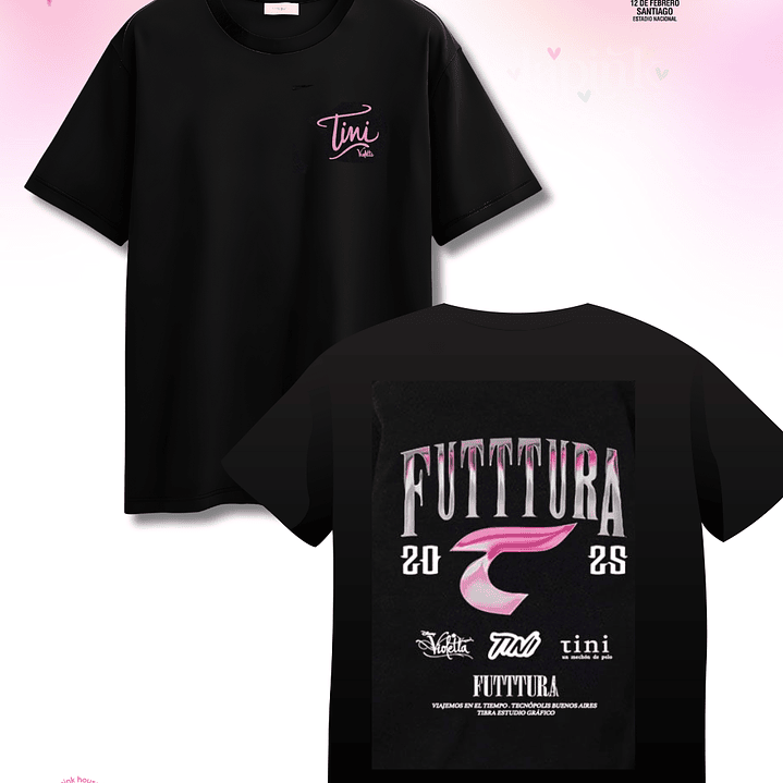 Camiseta TINI Futttura Tour – Edición Santiago 12 Febrero 2026 – Merch Exclusiva 1