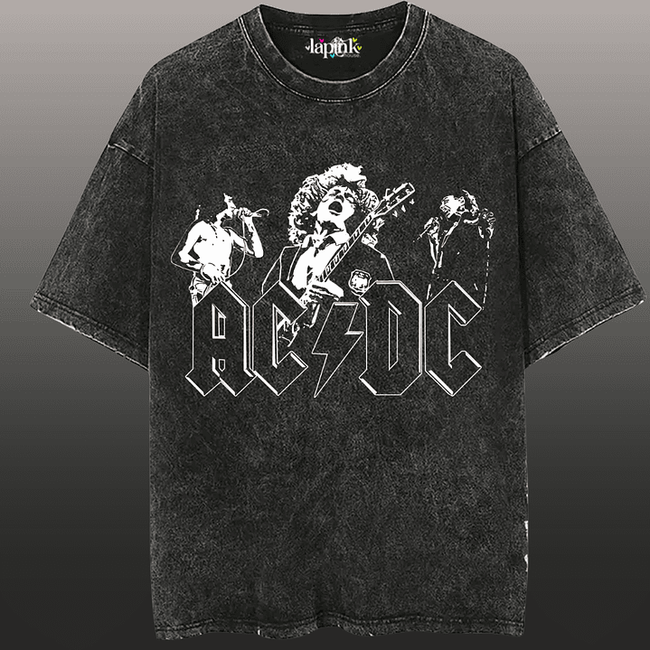 Polera Concierto AC/DC Chile 2026 Acid Wash Edición Especial Rock 10 1