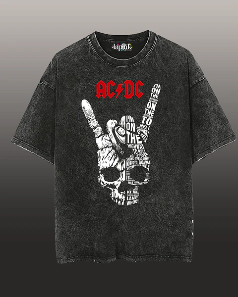 Polera Concierto AC/DC Chile 2026 Acid Wash Edición Especial Rock 13