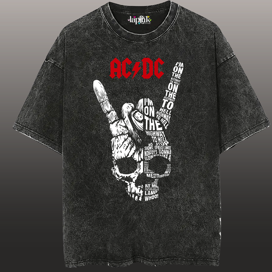 Polera Concierto AC/DC Chile 2026 Acid Wash Edición Especial Rock 13 1