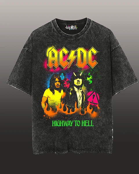 Polera Concierto AC/DC Chile 2026 Acid Wash Edición Especial Rock 11