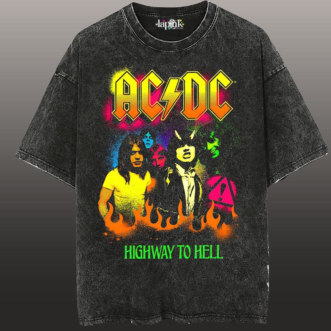 Polera Concierto AC/DC Chile 2026 Acid Wash Edición Especial Rock 11 1