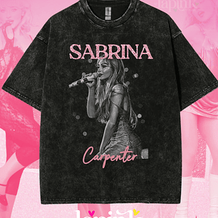 Polera Sabrina Carpenter Diseño Exclusivo 4 Acid Wash Glitter
