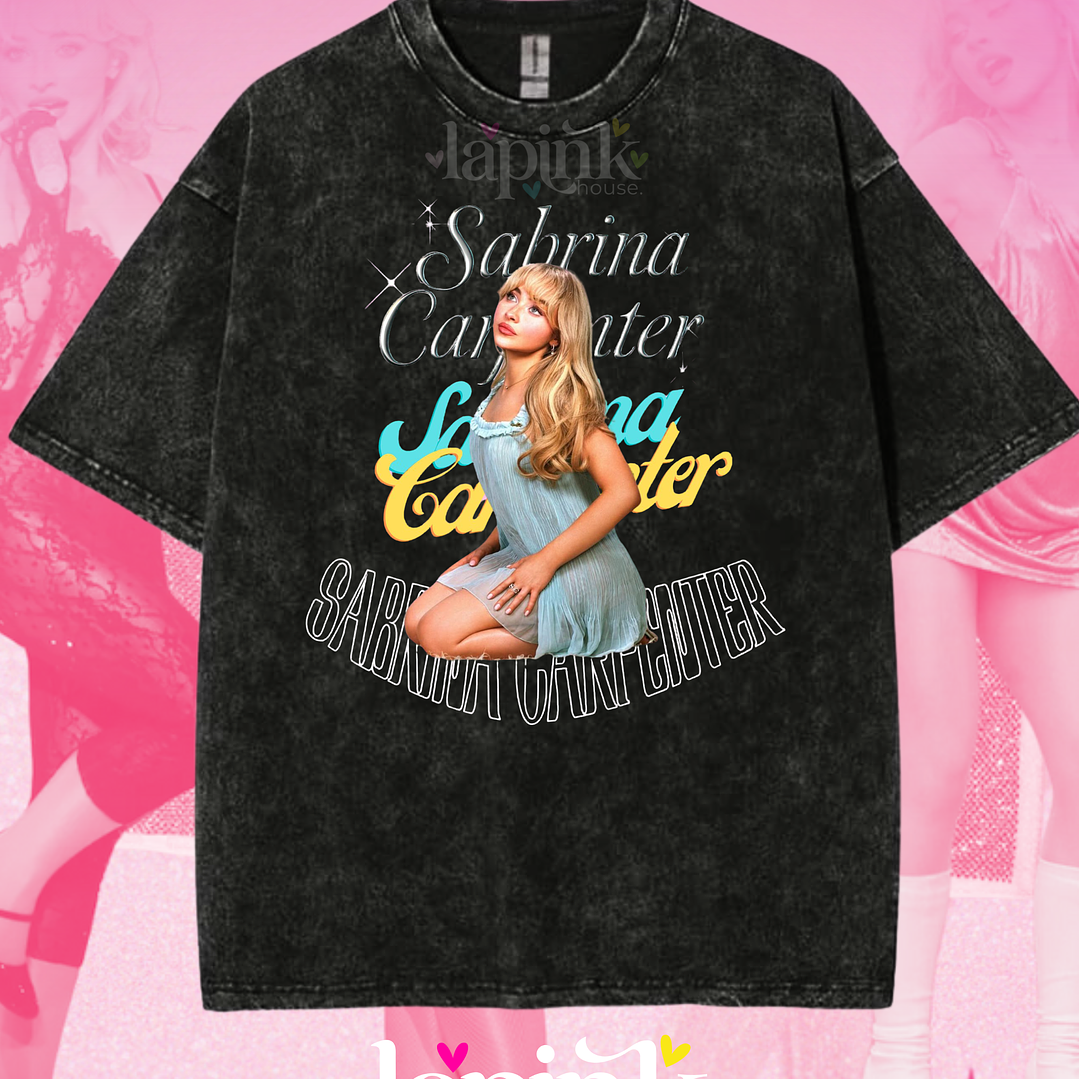 Polera Sabrina Carpenter Diseño Exclusivo 6 Acid Wash 1