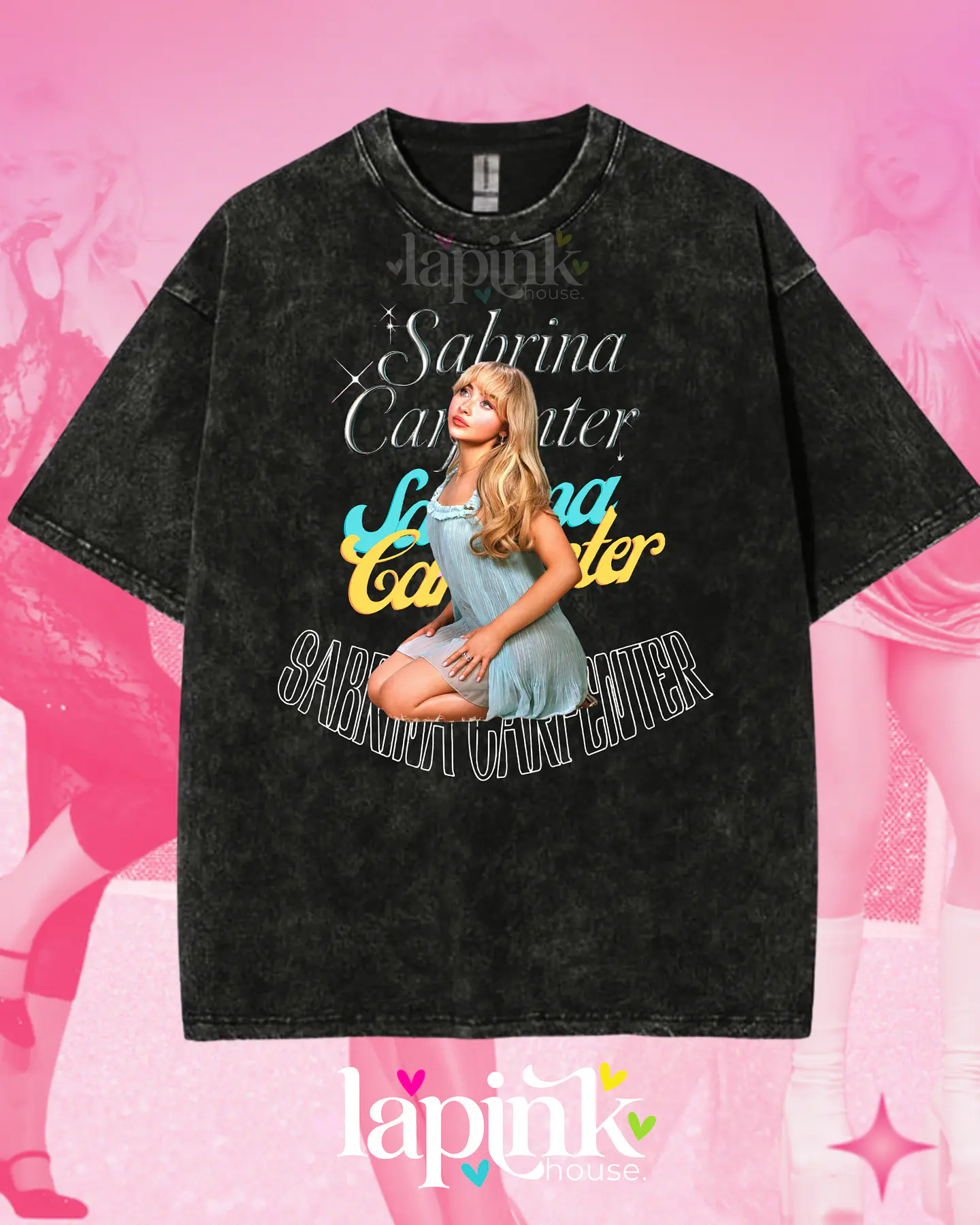 Polera Sabrina Carpenter Diseño Exclusivo 6 Acid Wash 1