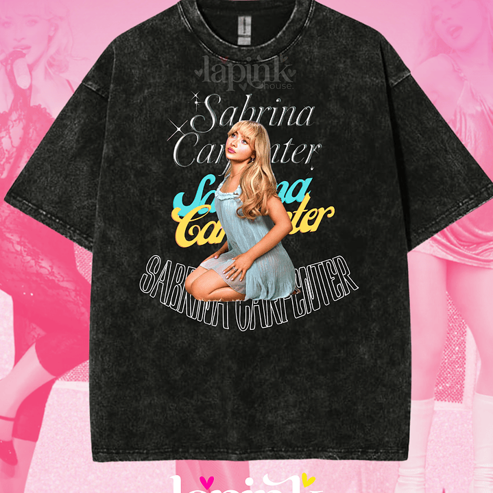 Polera Sabrina Carpenter Diseño Exclusivo 6 Acid Wash 1