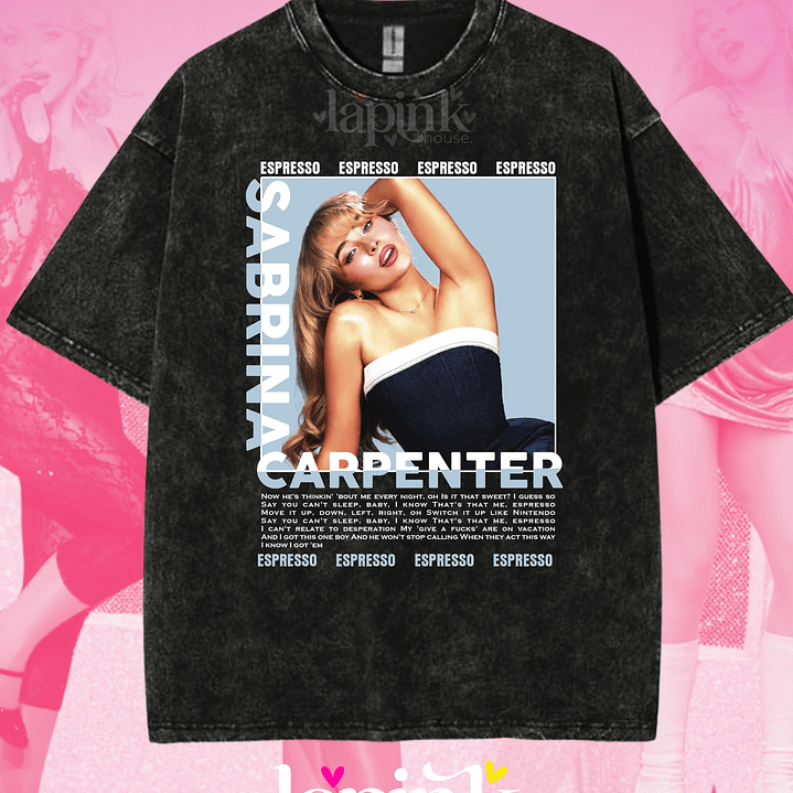 Polera Sabrina Carpenter Diseño Exclusivo 10 Acid Wash 1
