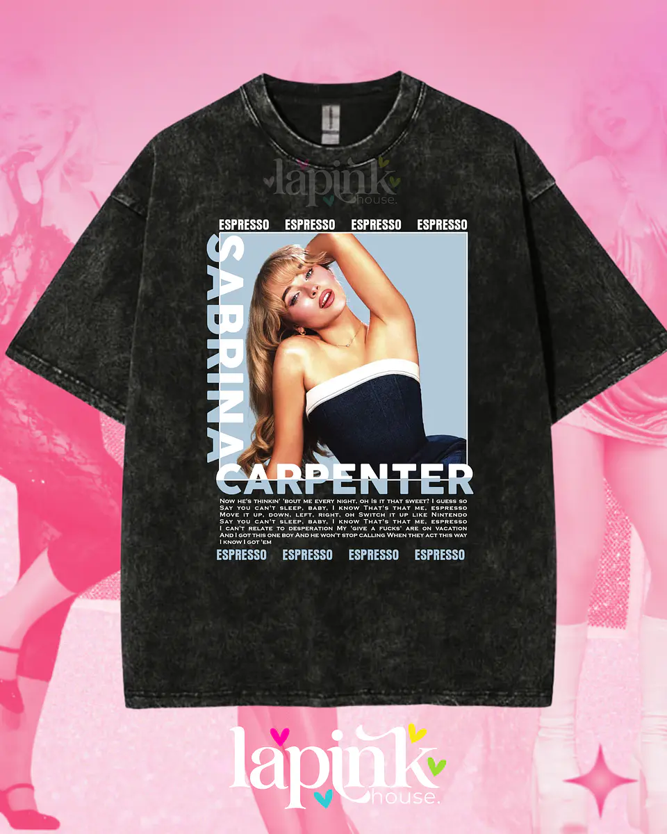 Polera Sabrina Carpenter Diseño Exclusivo 10 Acid Wash 1