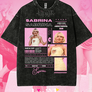 Polera Sabrina Carpenter Diseño Exclusivo 11 Acid Wash