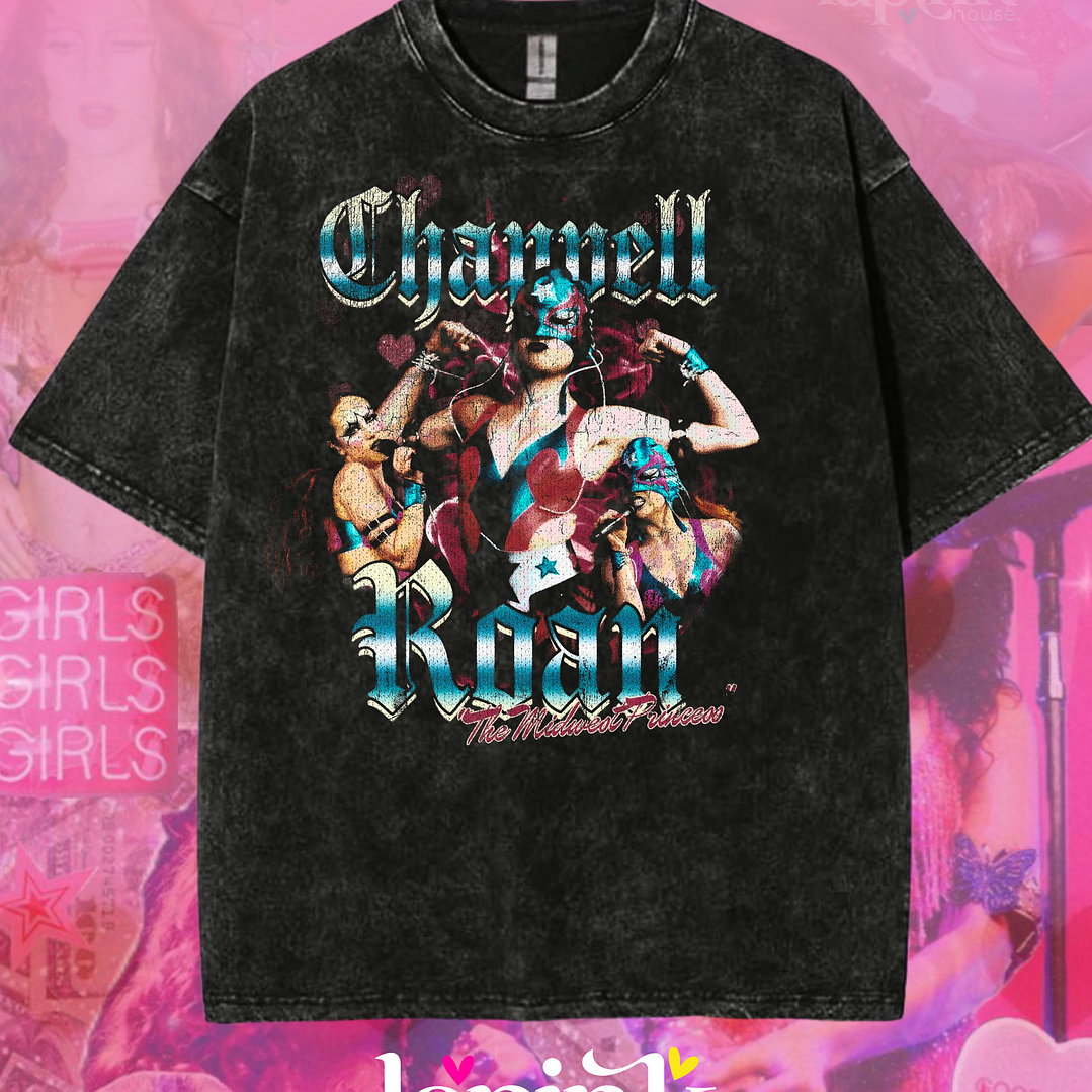 Polera Chappell Roan Lollapalooza Chile 2026 – Diseño Exclusivo Fan Merch Acid Wash 2 1