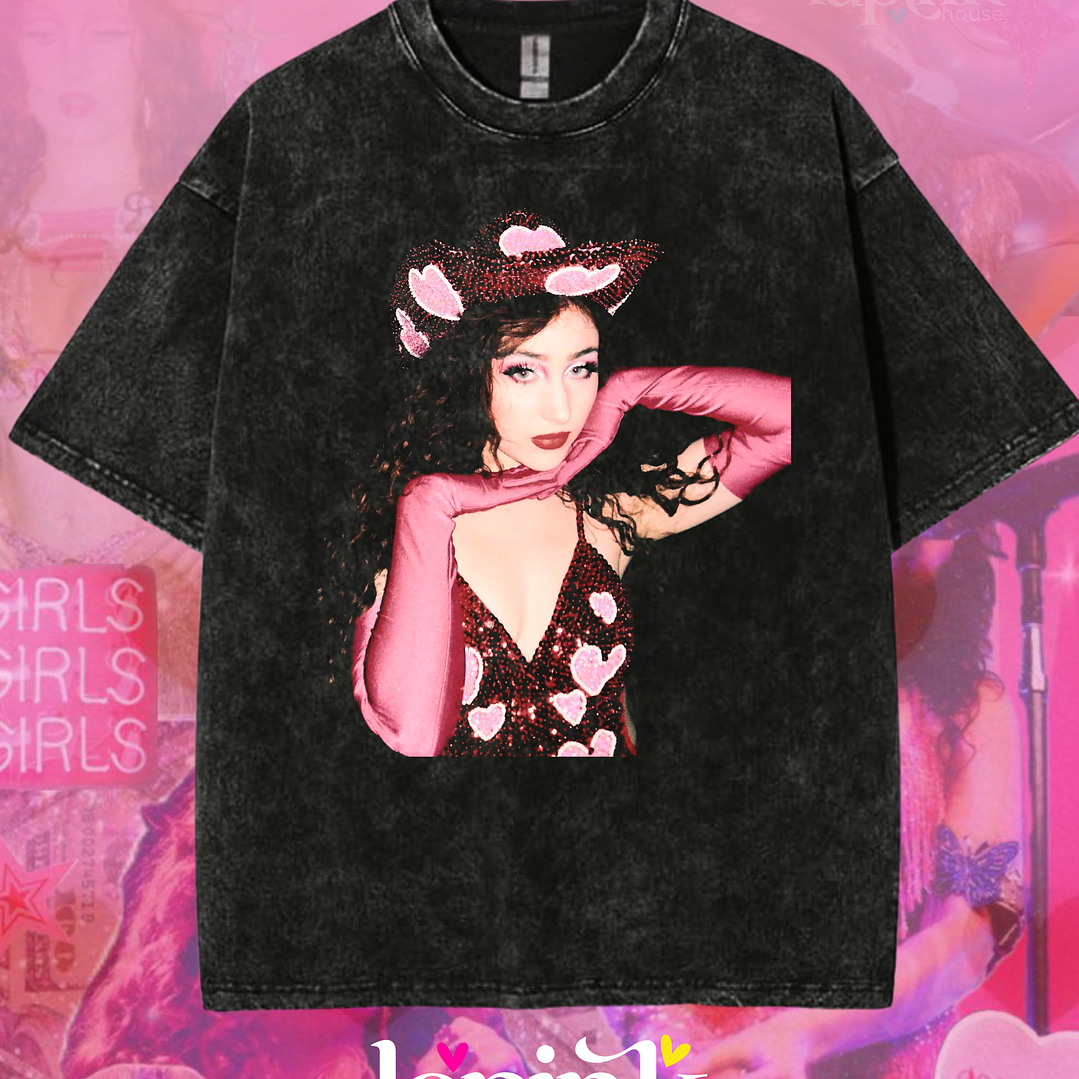 Polera Chappell Roan Lollapalooza Chile 2026 – Diseño Exclusivo Fan Merch Acid Wash 3 1